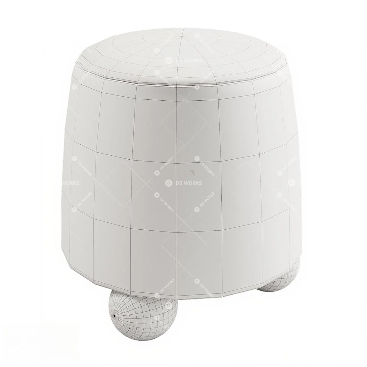 Contemporary Sitting Stool 3d model thumbnail 3