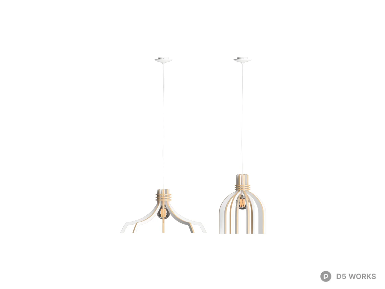 Minimalist Metal Chandelier 3d model thumbnail 2