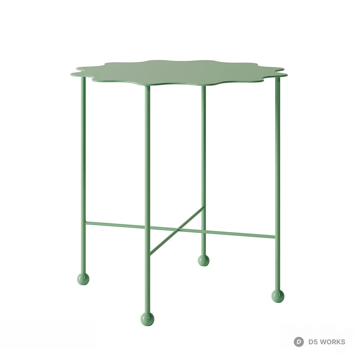Scalloped Edge Side Table 3d model thumbnail 2