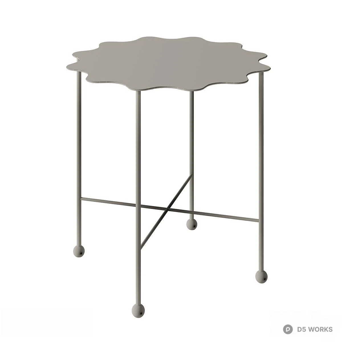 Scalloped Edge Side Table 3d model thumbnail 3