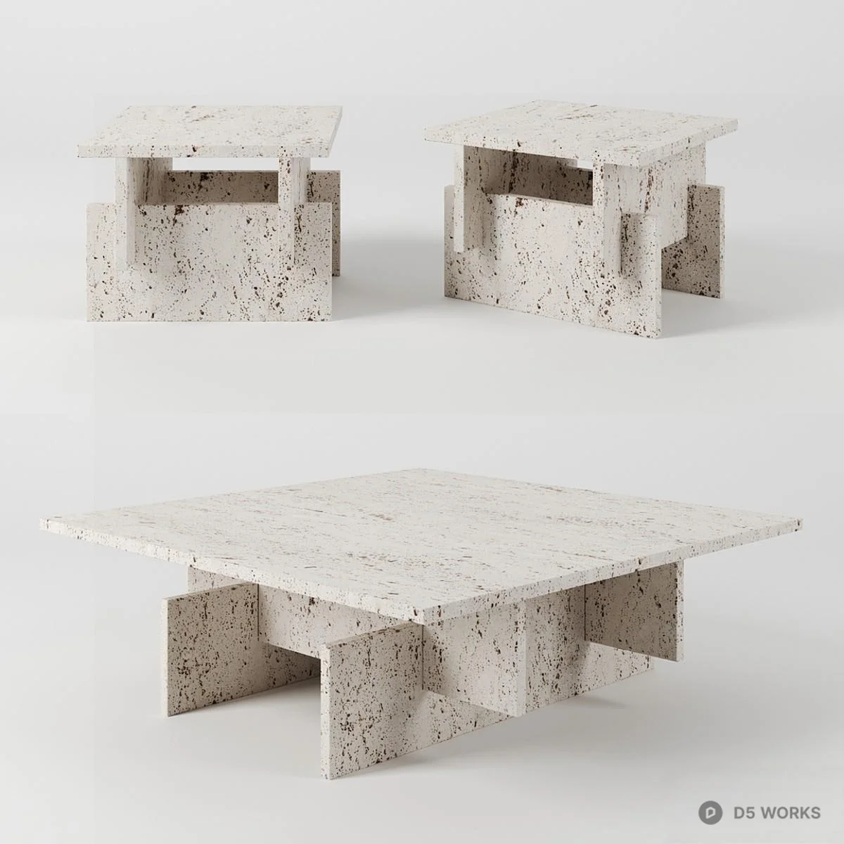 Terrazzo Concrete Coffee Table 3d model thumbnail 2