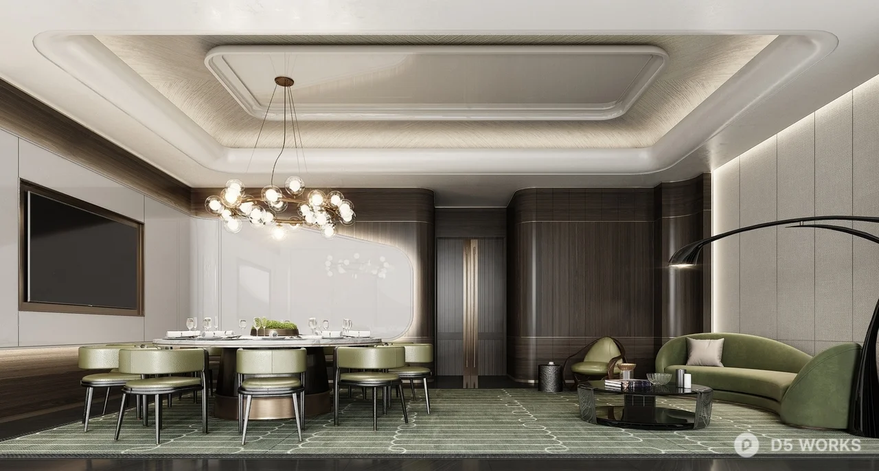 Modern Luxury Dining Booth 3d model - Image 1