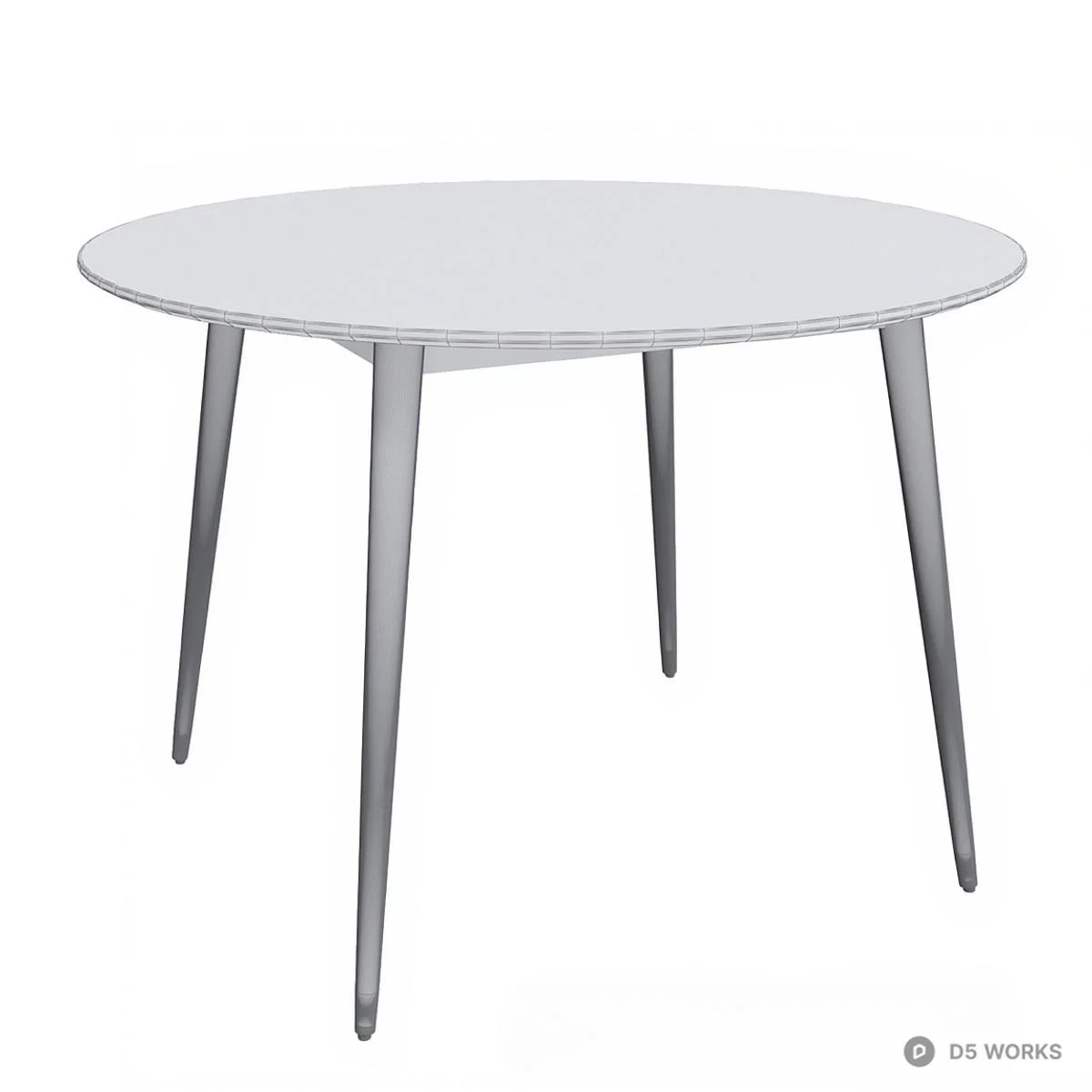 Mid-Century Modern Round Dining Table 3d model thumbnail 2