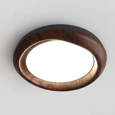 Mid-Century Modern Japandi Flush Mount Light