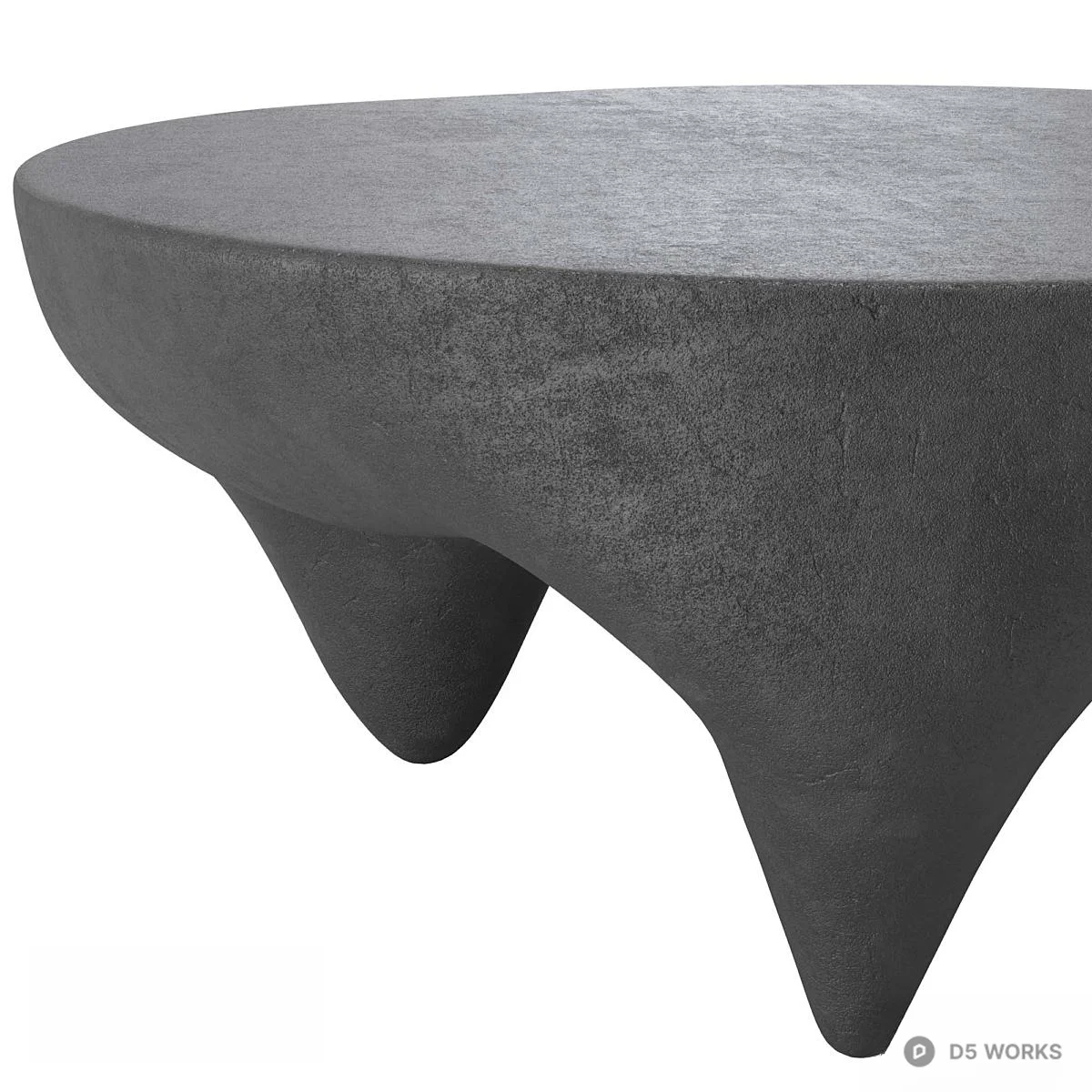 Organic Concrete Coffee Table 3d model thumbnail 4