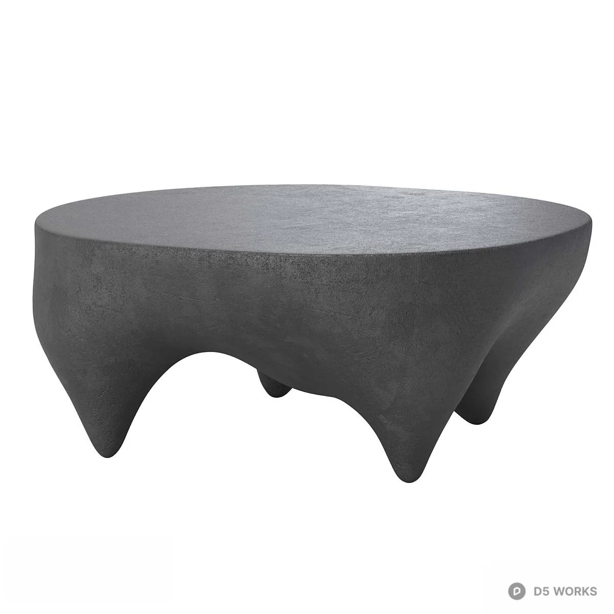 Organic Concrete Coffee Table 3d model thumbnail 2