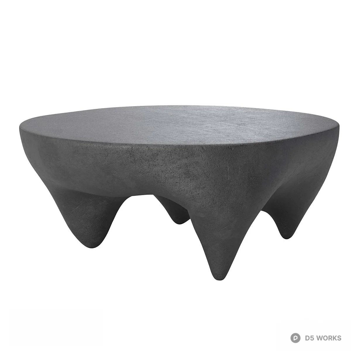 Organic Concrete Coffee Table 3d model thumbnail 3