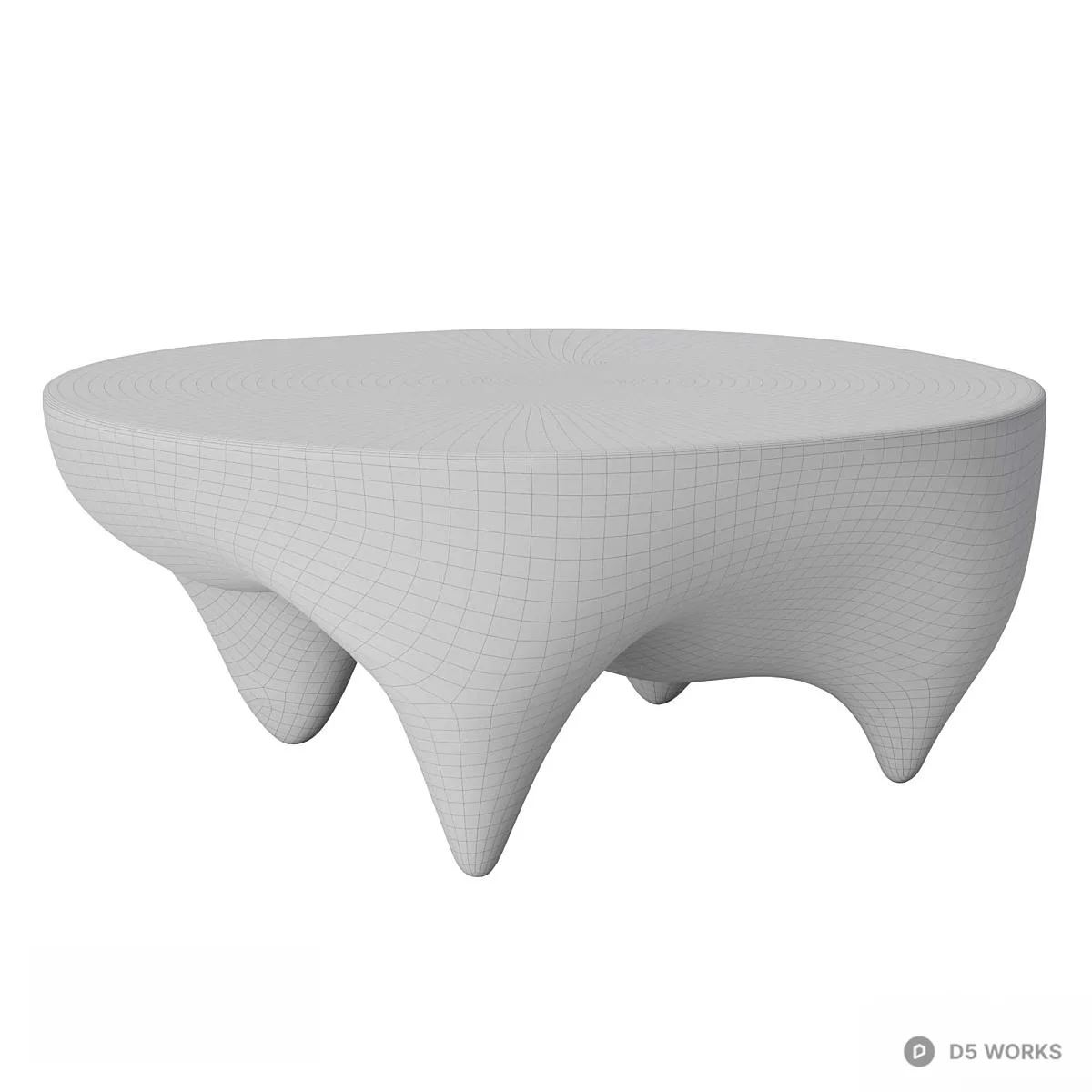 Organic Concrete Coffee Table 3d model thumbnail 5