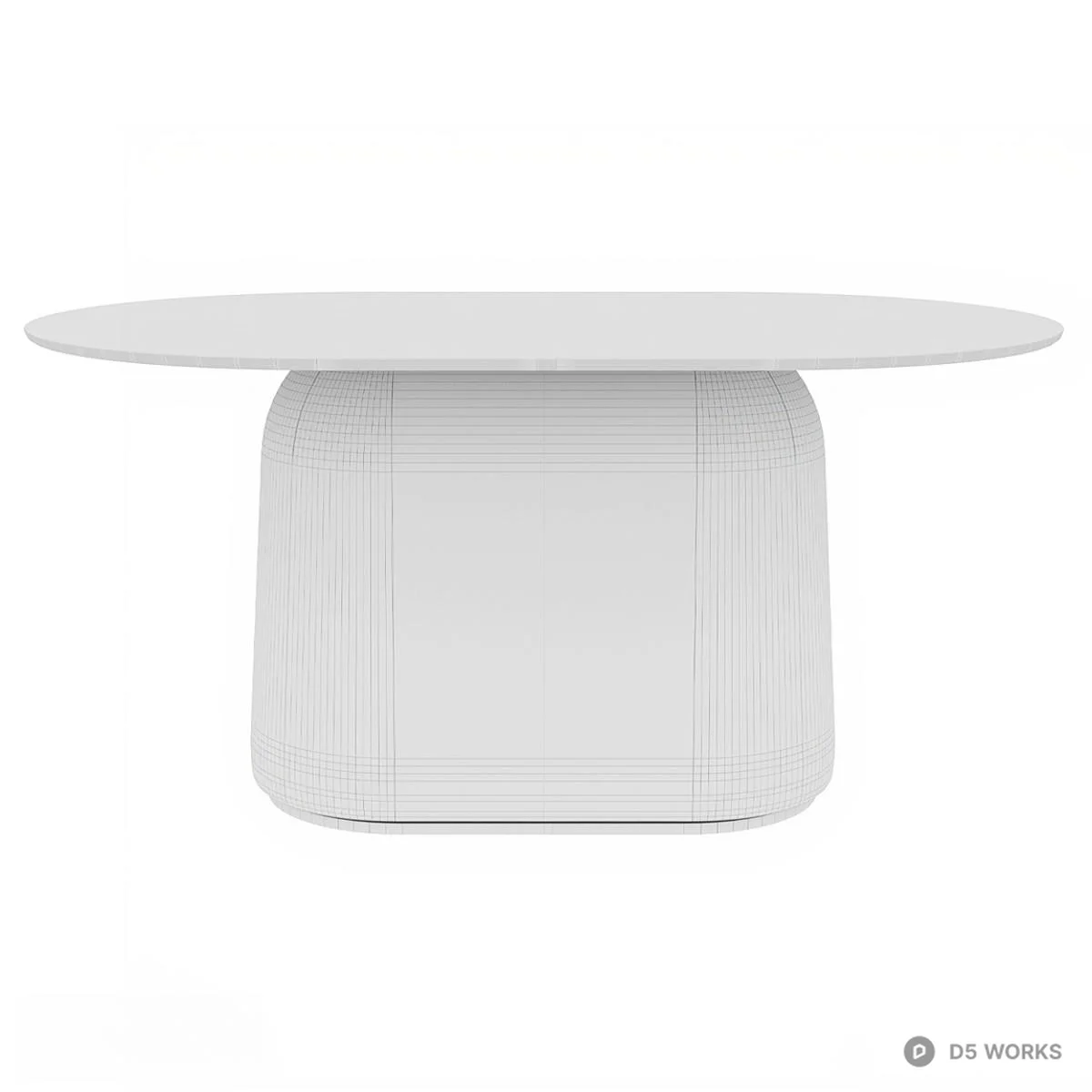 Minimalist Oval Dining Table 3d model thumbnail 3