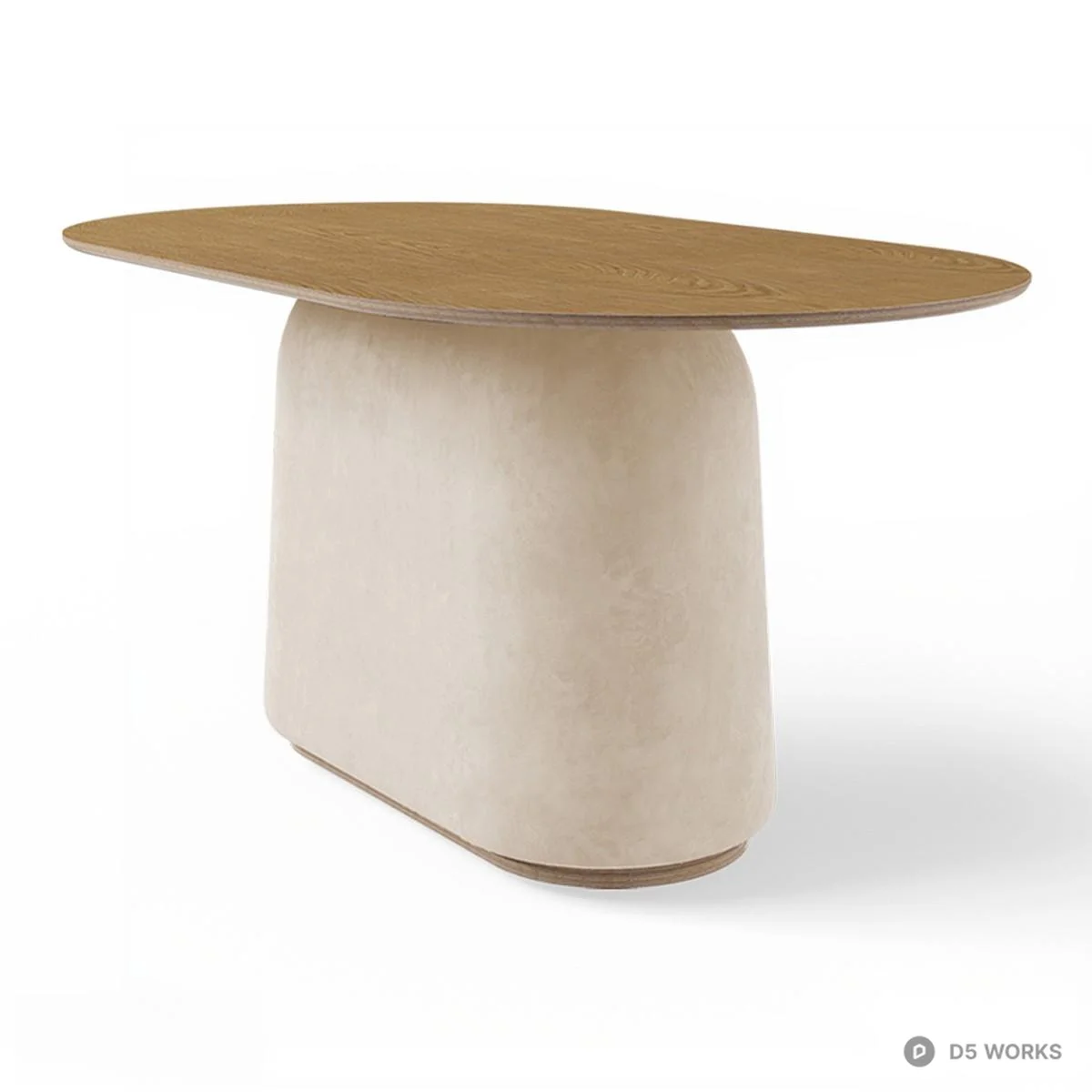 Minimalist Oval Dining Table 3d model - Image 1
