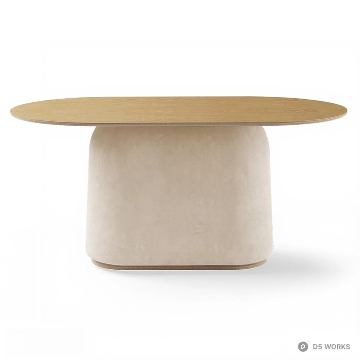 Minimalist Oval Dining Table 3d model thumbnail 2