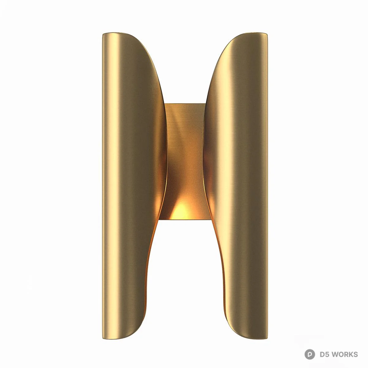 Sculptural Brass Wall Lamp 3d model thumbnail 2