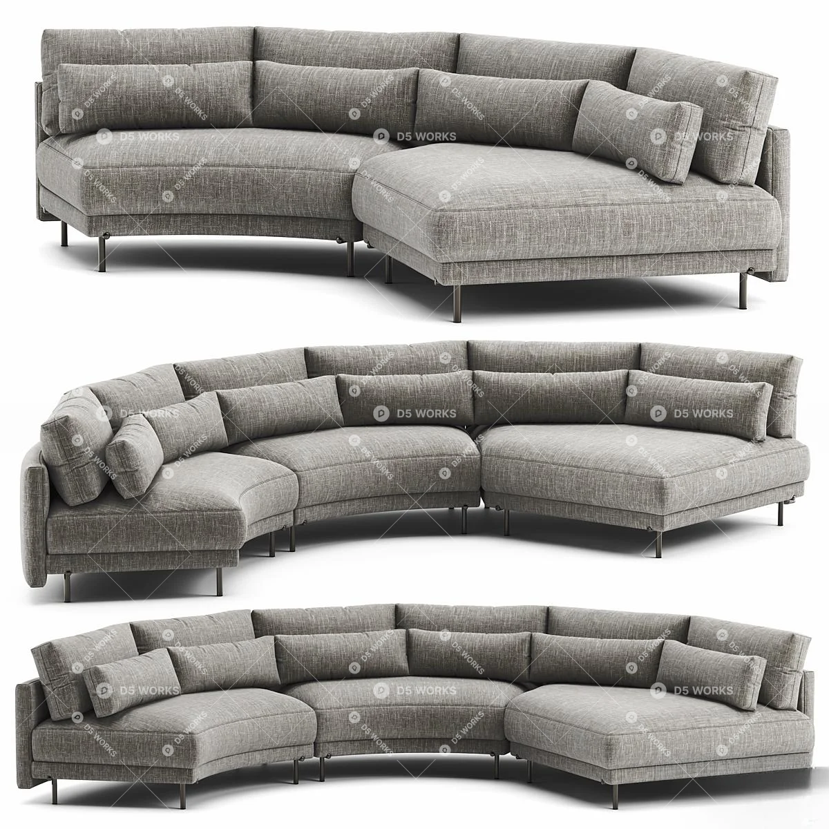 Irregular-shaped Sofa 3d model thumbnail 4