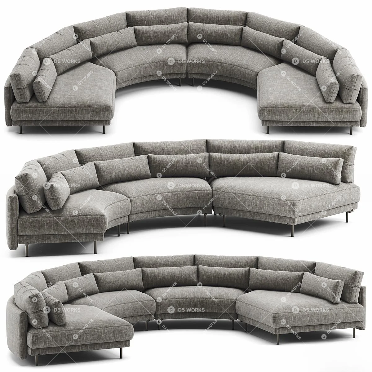 Irregular-shaped Sofa 3d model thumbnail 5