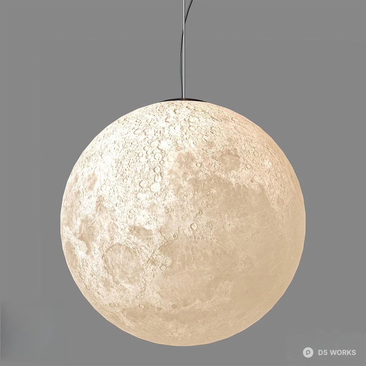 Lunar Surface Texture Pendant Light 3d model - Image 1