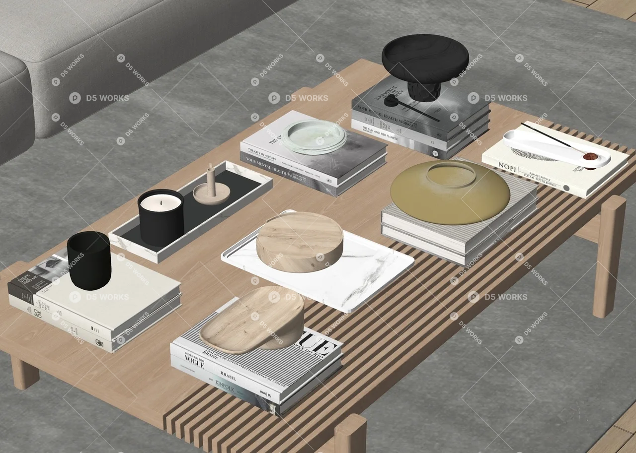 Contemporary Decorative Set 3d model thumbnail 2