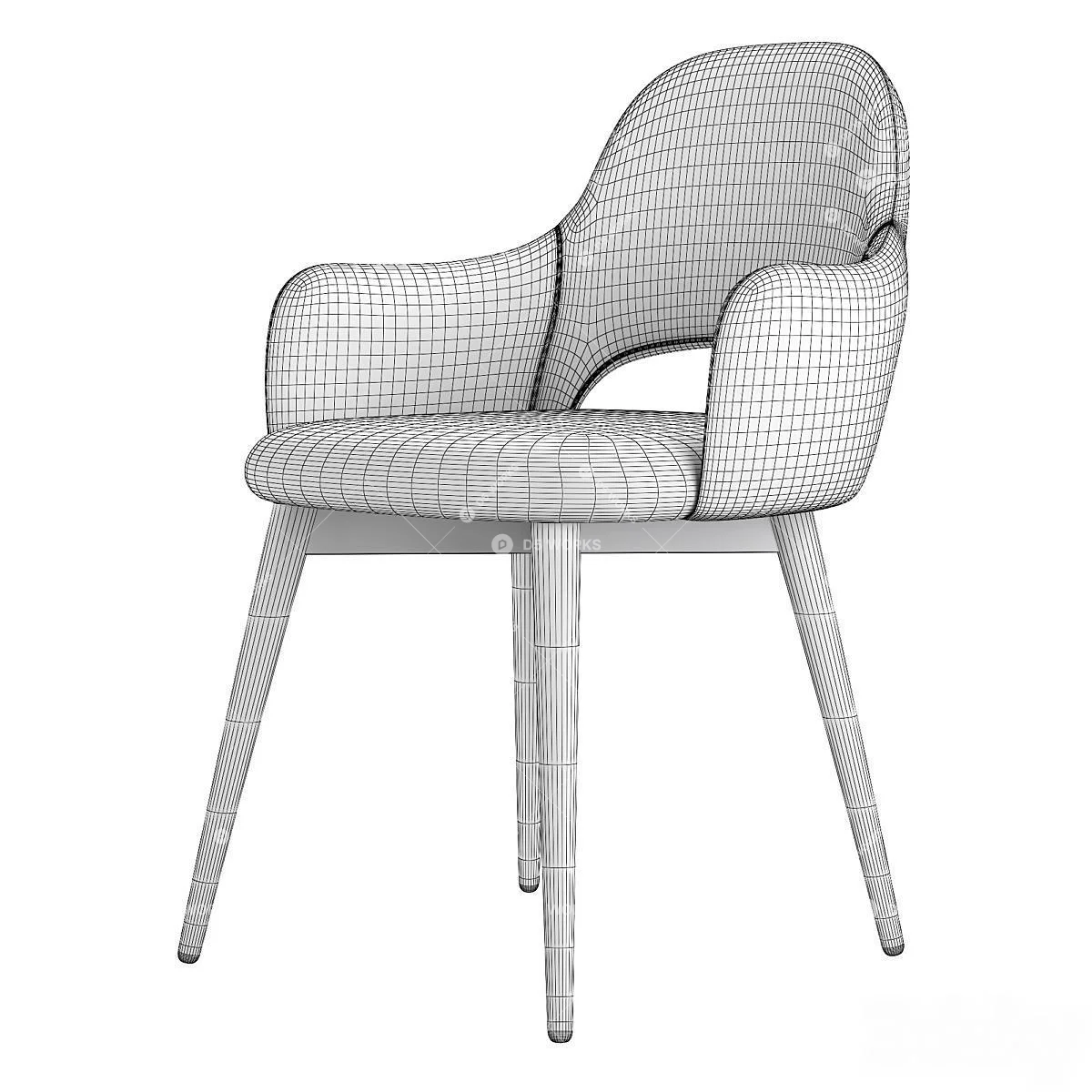 Contemporary Lounge Chair 3d model thumbnail 5