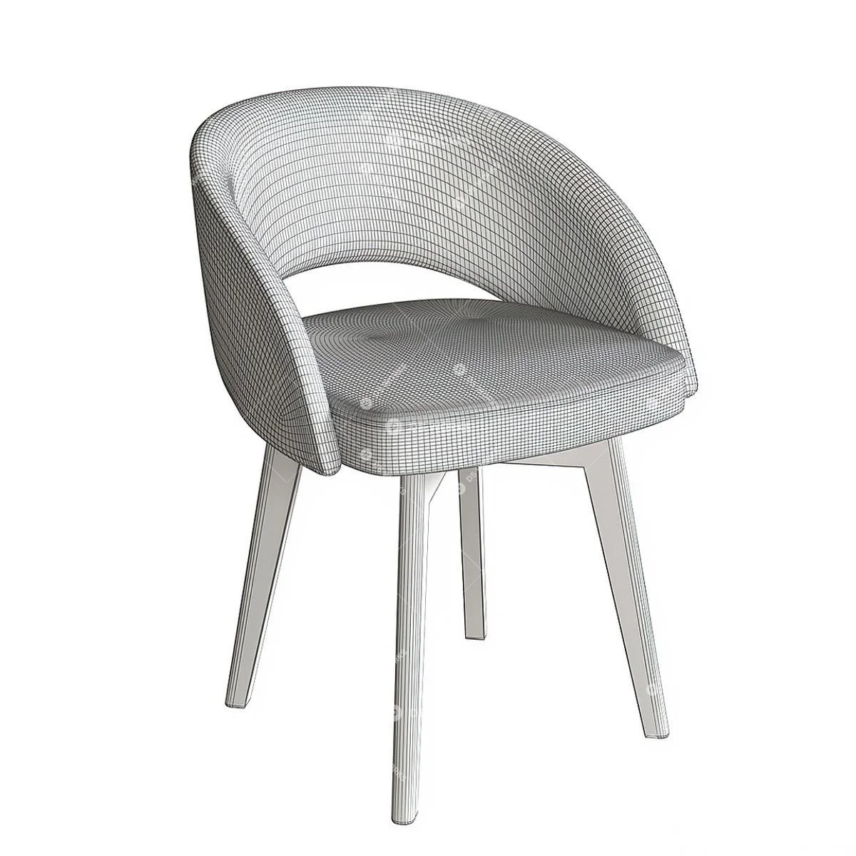 Modern Study Chair 3d model thumbnail 5