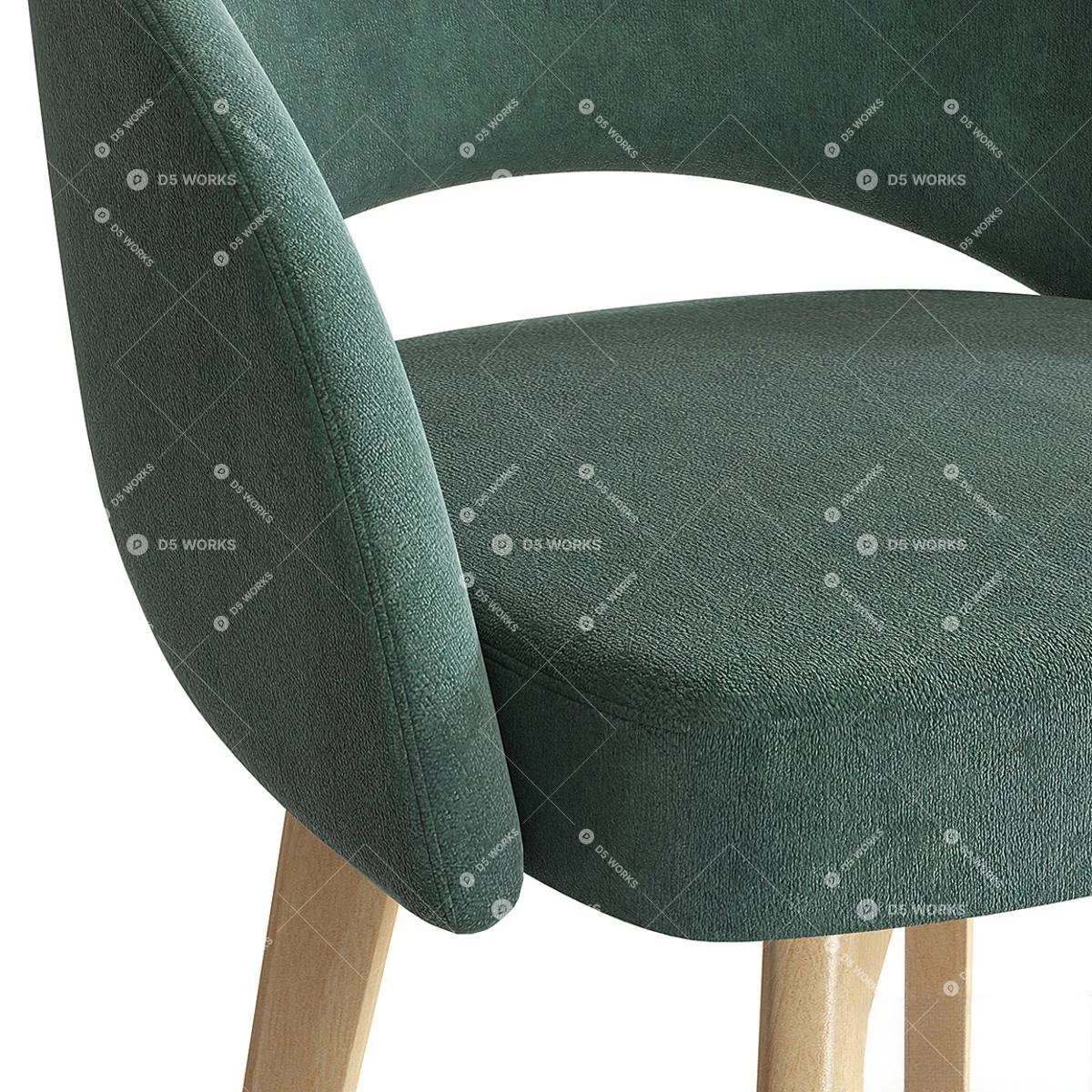 Modern Study Chair 3d model thumbnail 4
