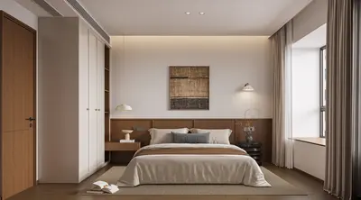 Minimalist Bedroom with Ambient Lighting 3d model