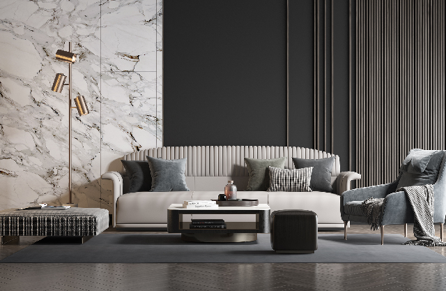 Modern Sofa & Side Table Set