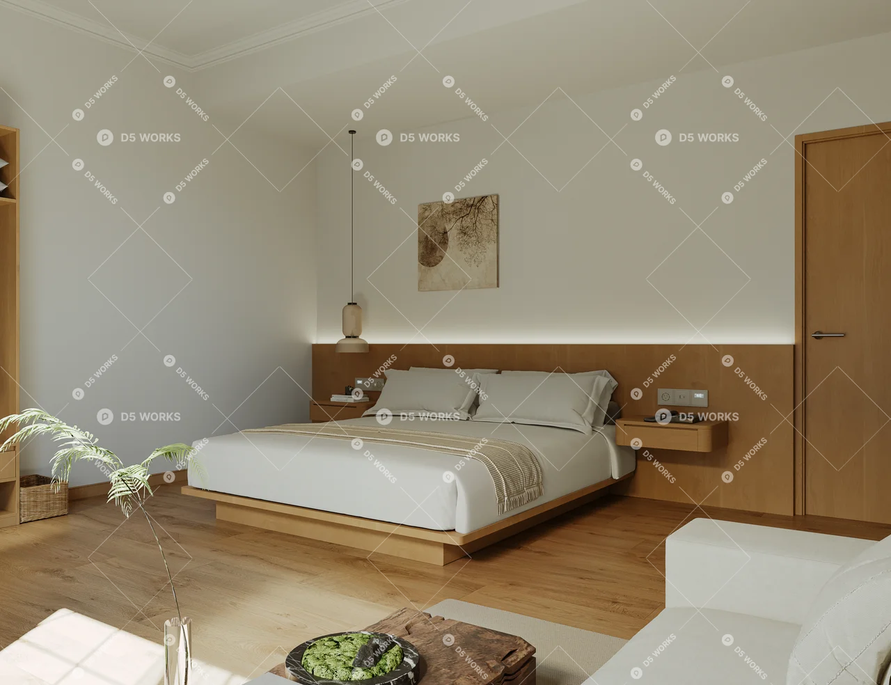 Japanese BnB Bedroom 3d model thumbnail 3