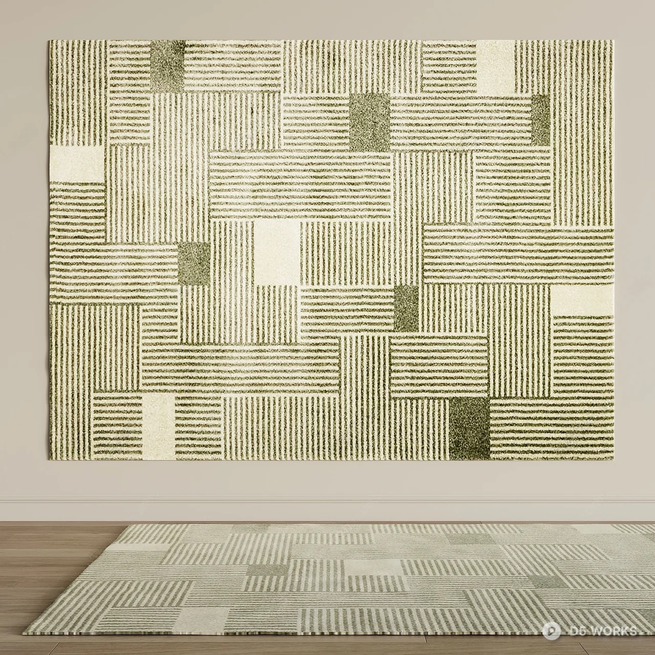 Geometric Patterned Area Rug 3d model - Image 1