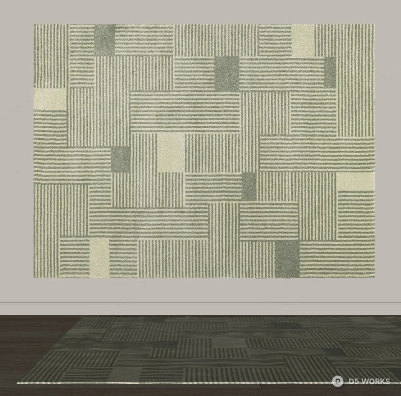 Geometric Patterned Area Rug 3d model thumbnail 2