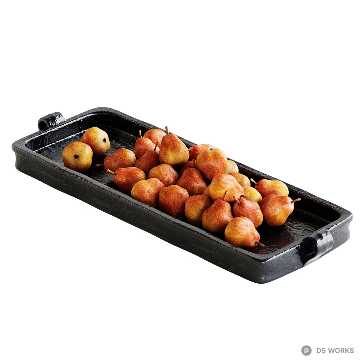 Cast Iron Fruit Tray With Handles 3d model thumbnail 4