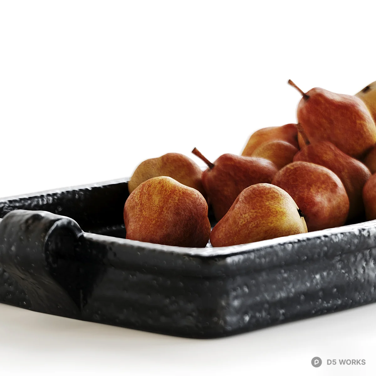 Cast Iron Fruit Tray With Handles 3d model thumbnail 2