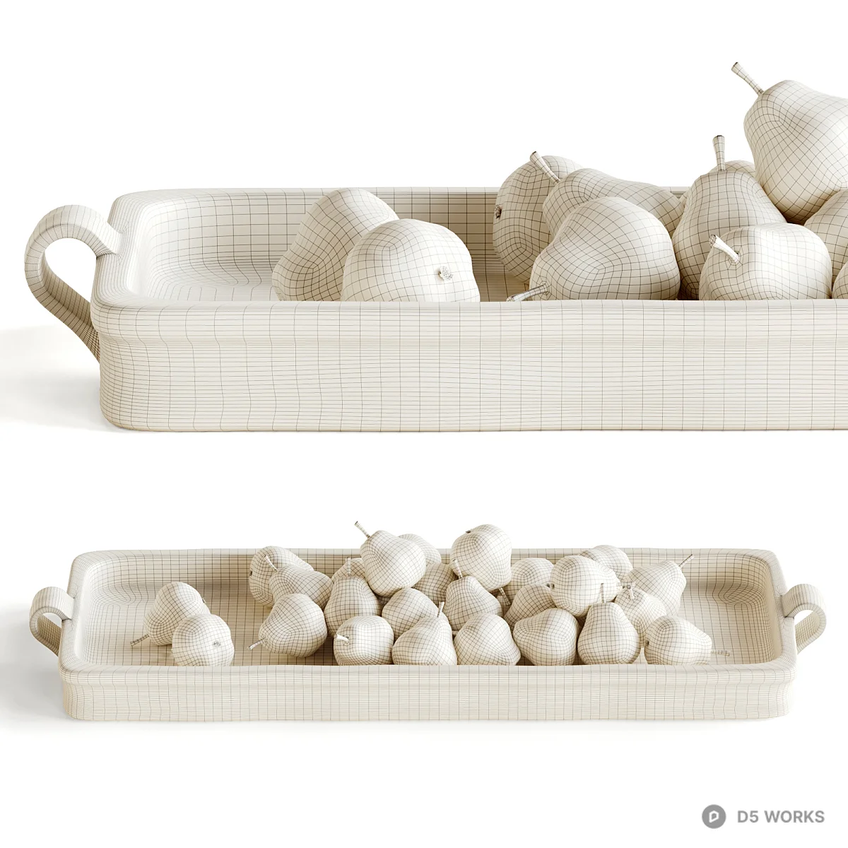 Cast Iron Fruit Tray With Handles 3d model thumbnail 5