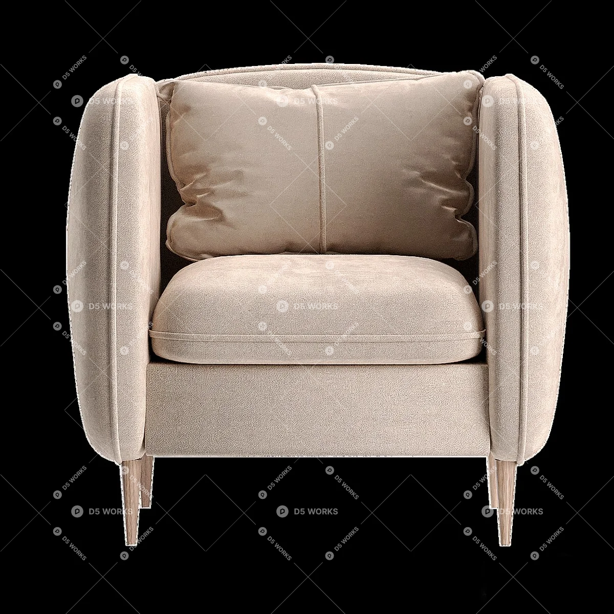 Contemporary Armchair 3d model thumbnail 2