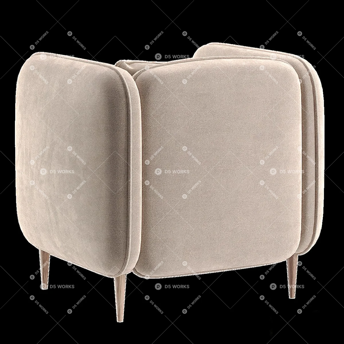 Contemporary Armchair 3d model thumbnail 3