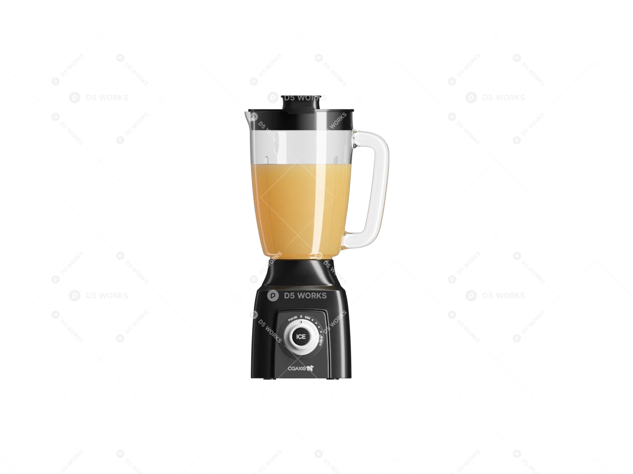 Modern Black Blender With Transparent Pitcher 3d model thumbnail 2