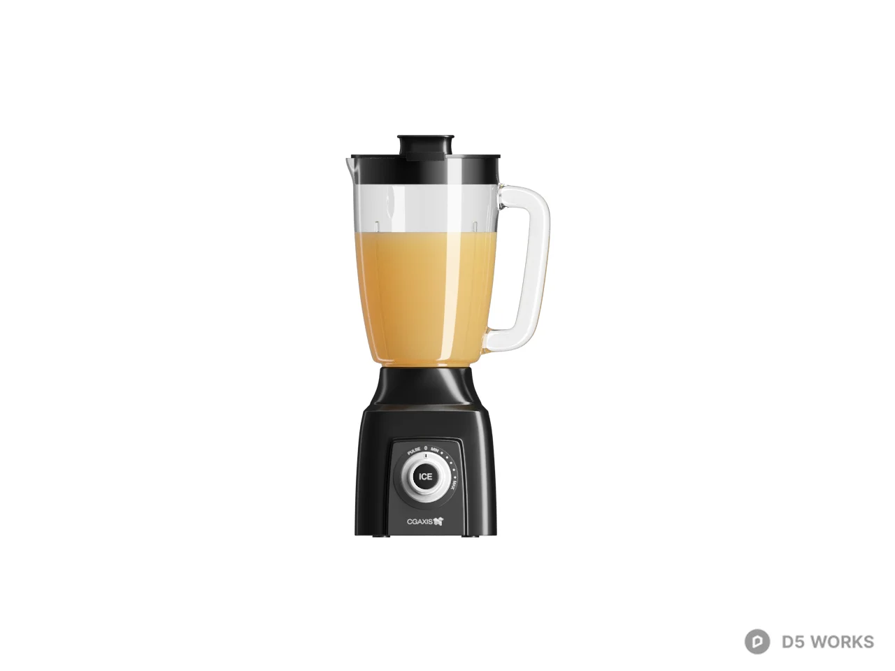 Modern Black Blender With Transparent Pitcher 3d model thumbnail 2