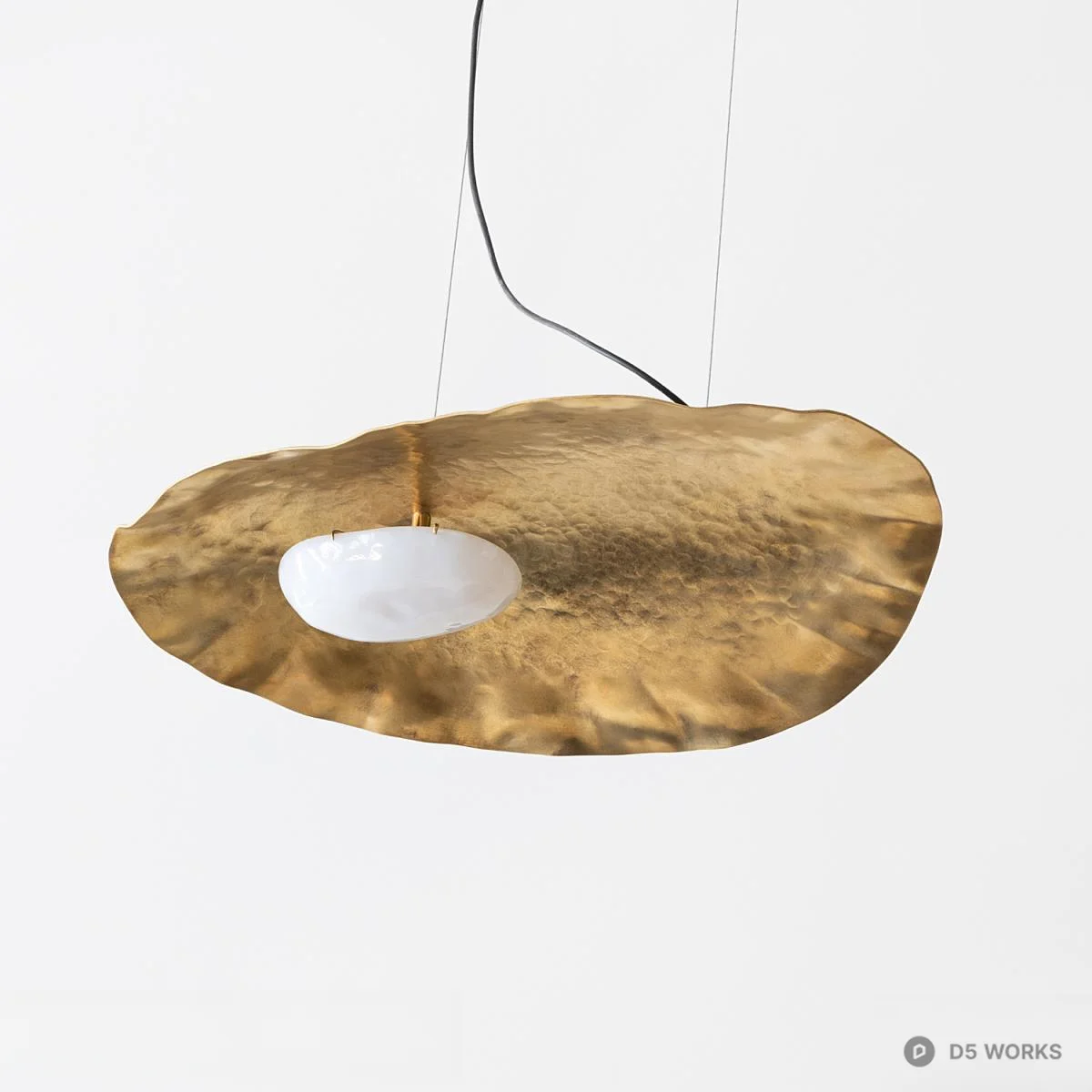 Organic Shape Brass Pendant Light 3d model thumbnail 2