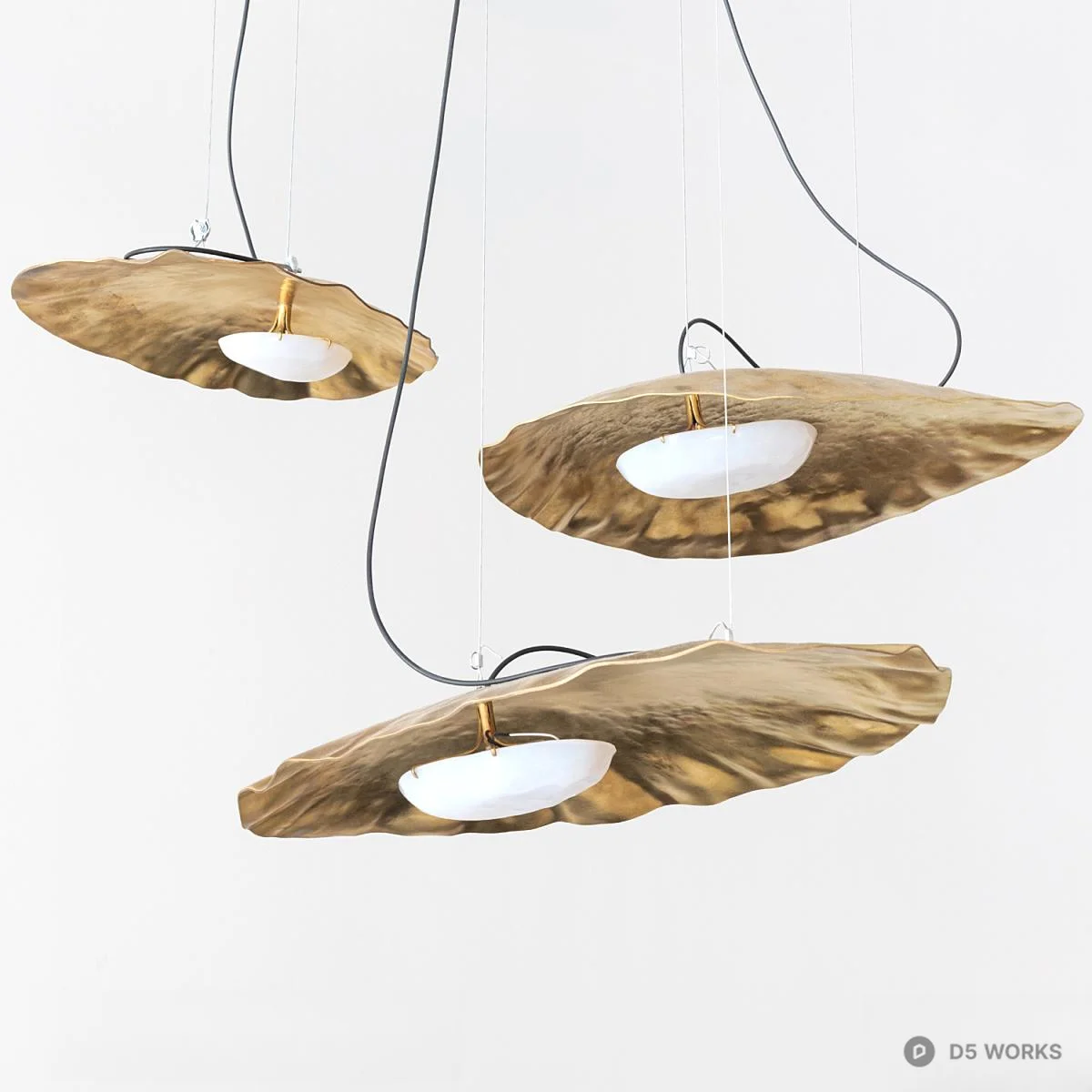 Organic Shape Brass Pendant Light 3d model - Image 1