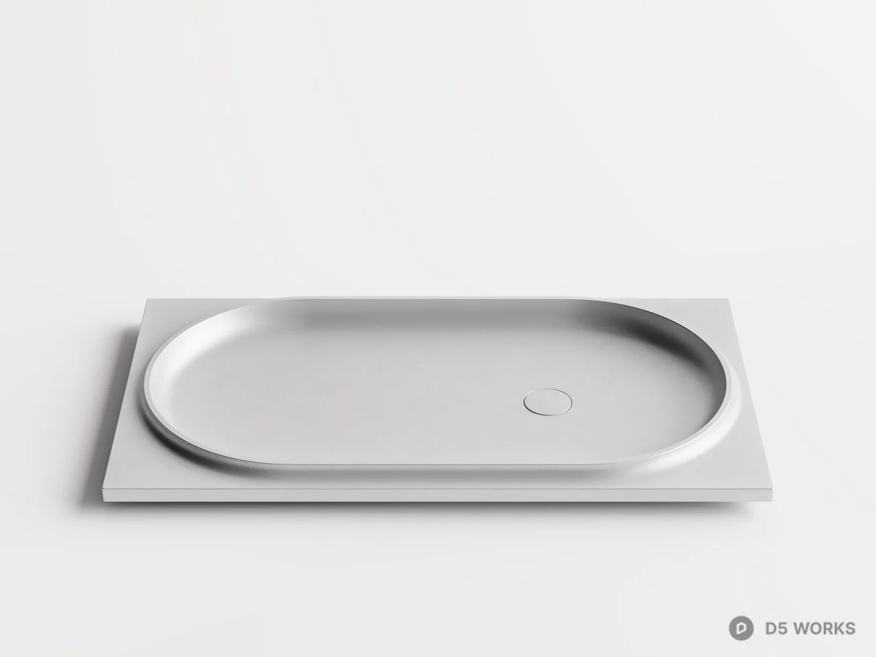 Minimalist Oval Shower Tray 3d model - Image 1