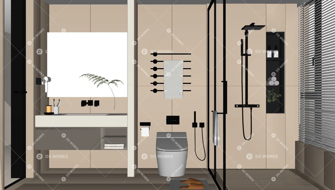 Modern Bathroom 3d model thumbnail 2