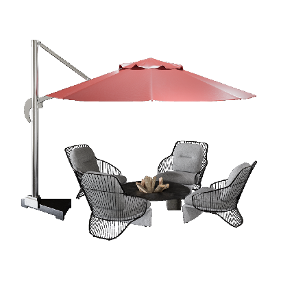 Outdoor Table & Chairs Set modern leisure table and umbrella combination