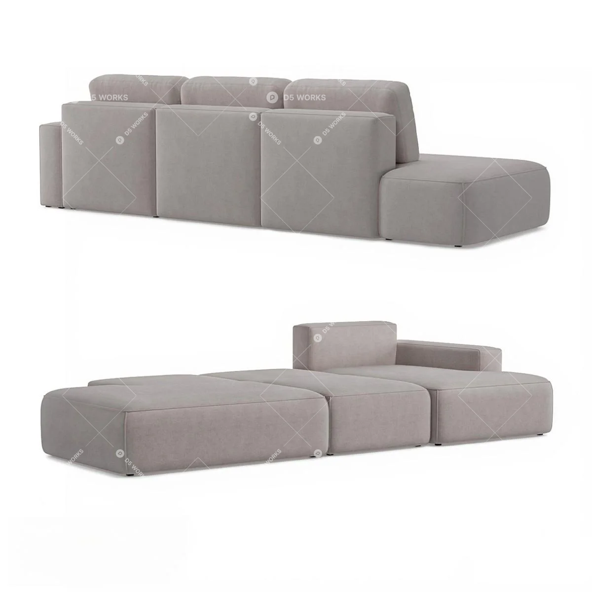 Three-seater Sofa 3d model thumbnail 2