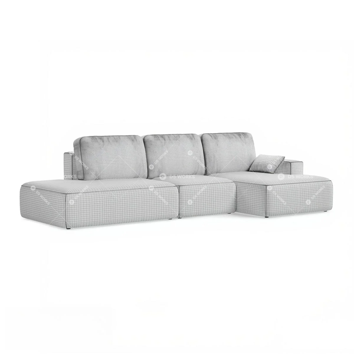 Three-seater Sofa 3d model thumbnail 3