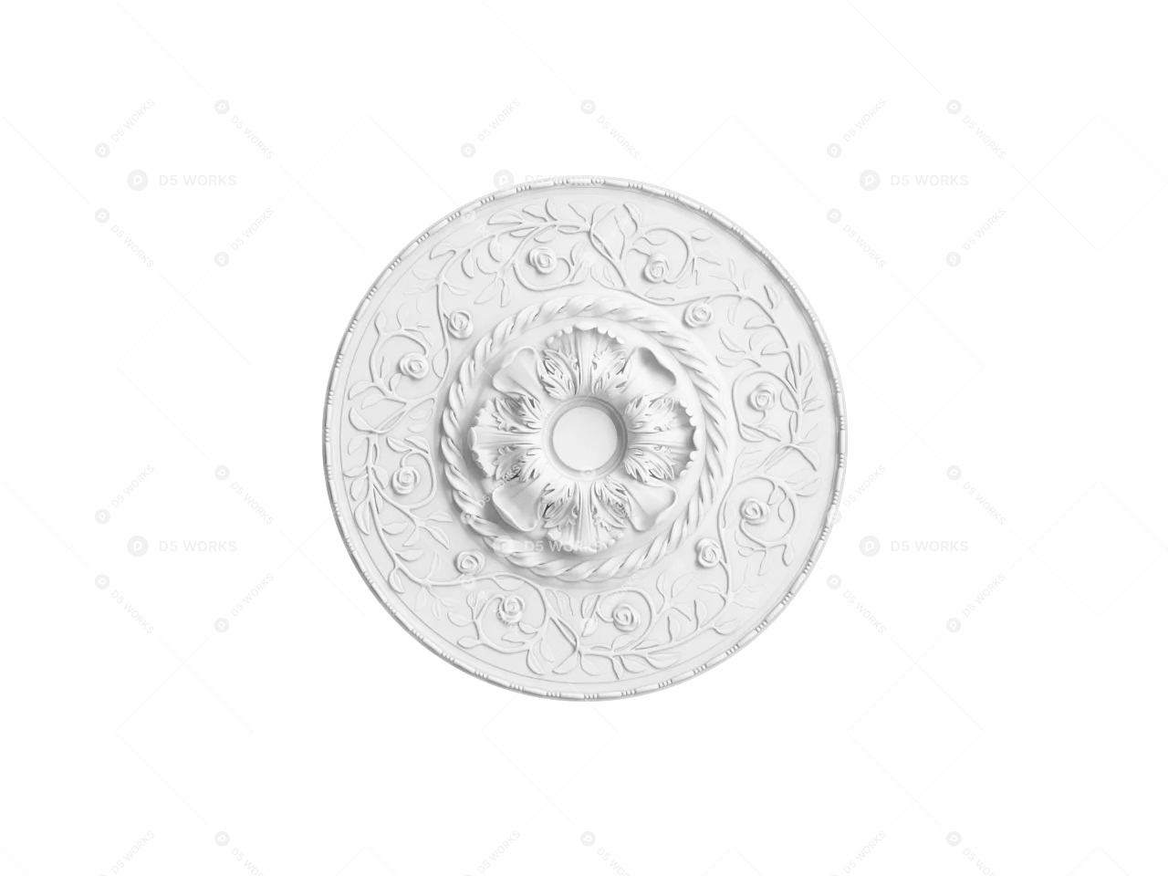 Traditional Ceiling Medallion 3d model thumbnail 2