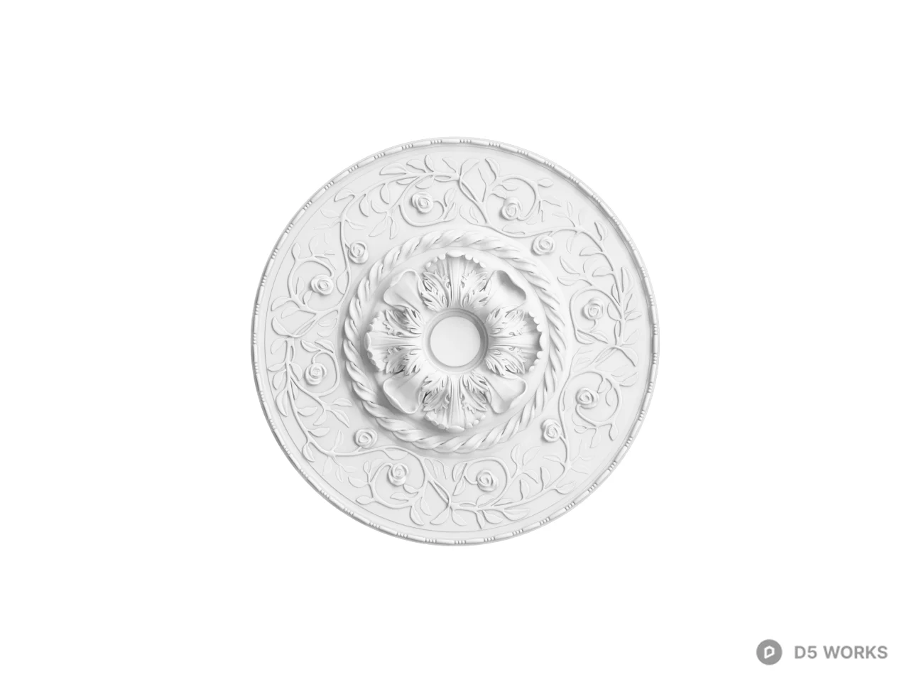 Ornate Ceiling Medallion 3d model thumbnail 2