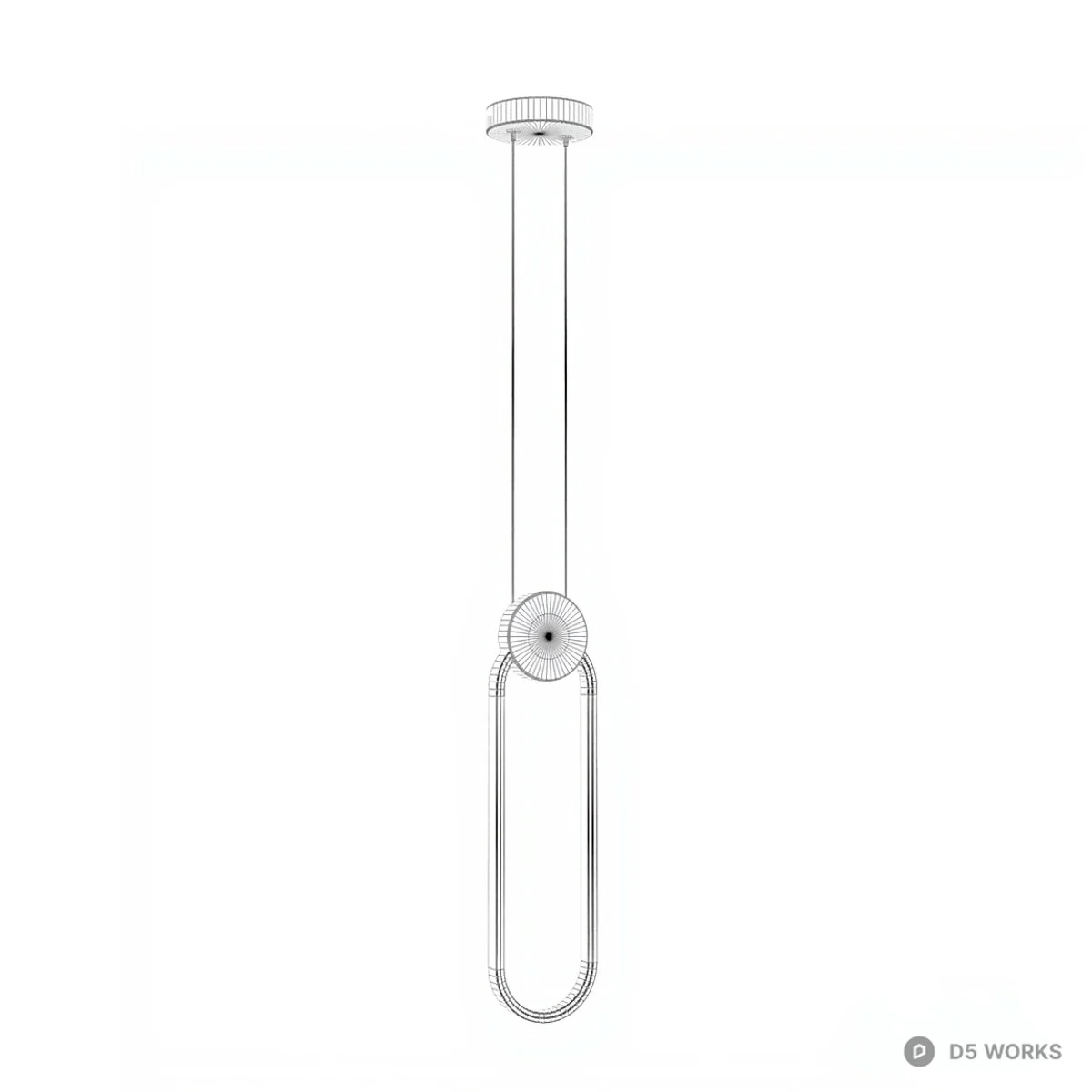 Minimalist Oval Pendant Light 3d model thumbnail 2