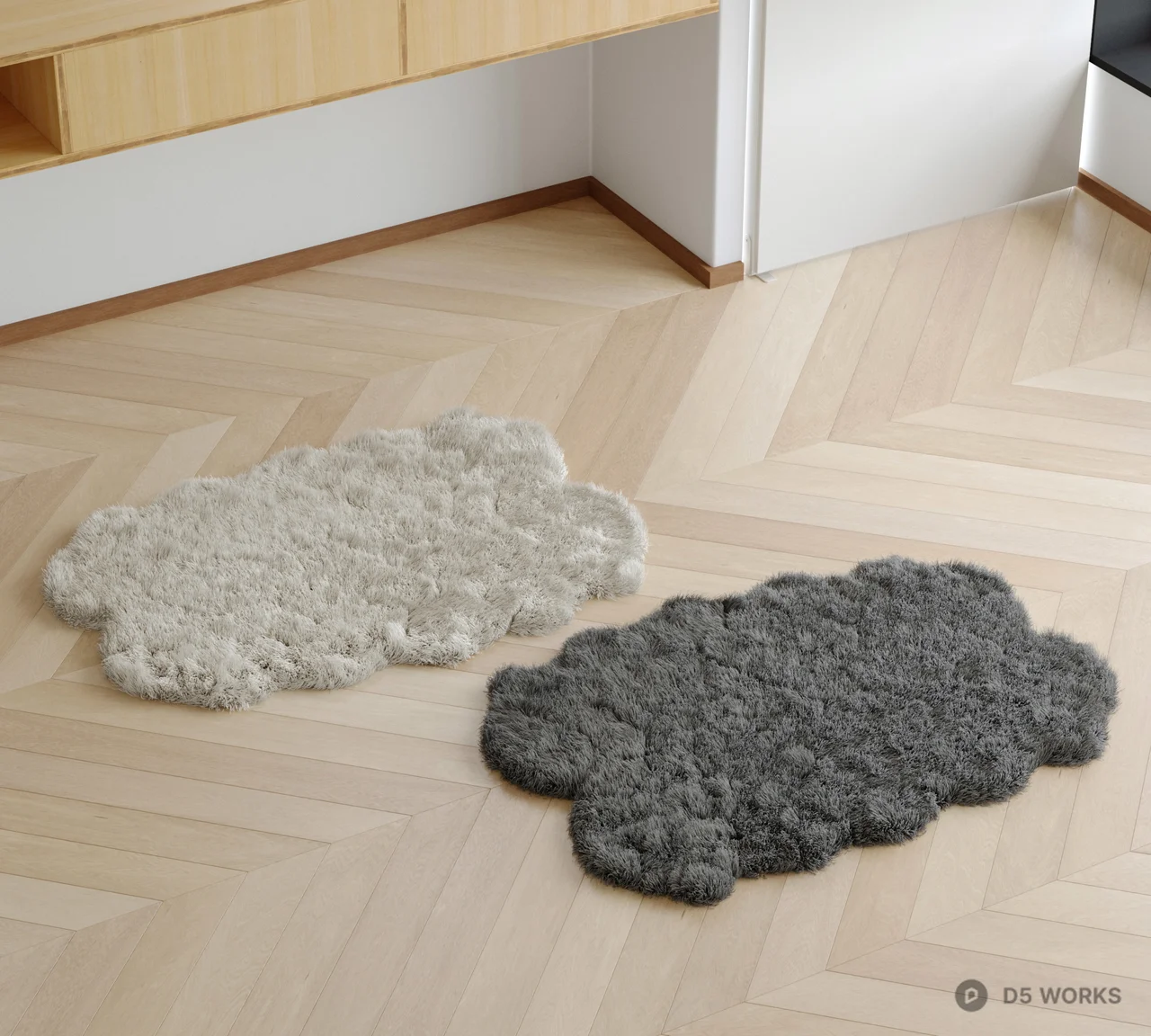 Cloud Shaped Plush Rug 3d model - Image 1