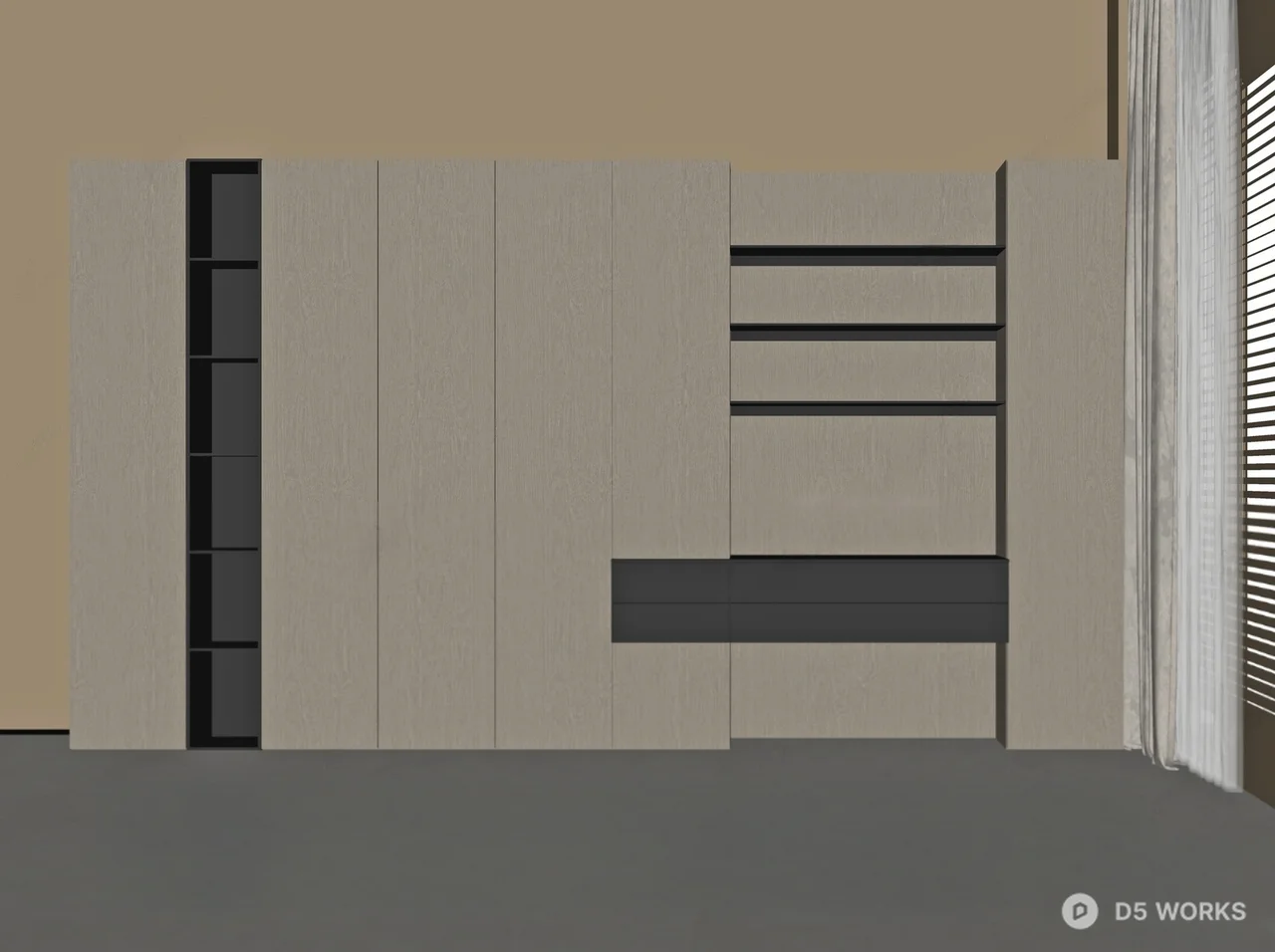Minimalist Wardrobe With Integrated Lighting 3d model thumbnail 2