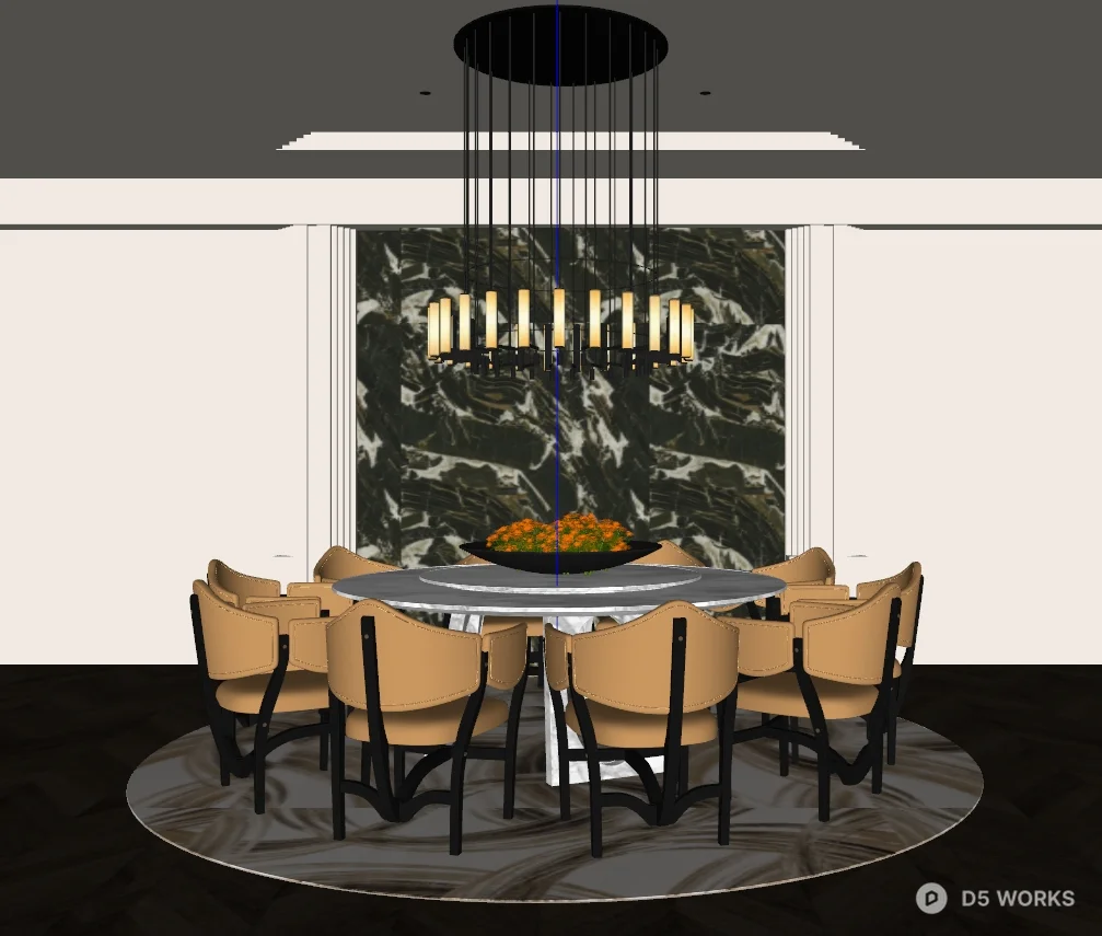 Luxury Marble Dining Booth 3d model thumbnail 2