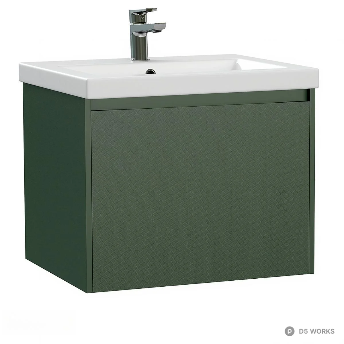 Green Minimalist Bathroom Cabinet 3d model - Image 1