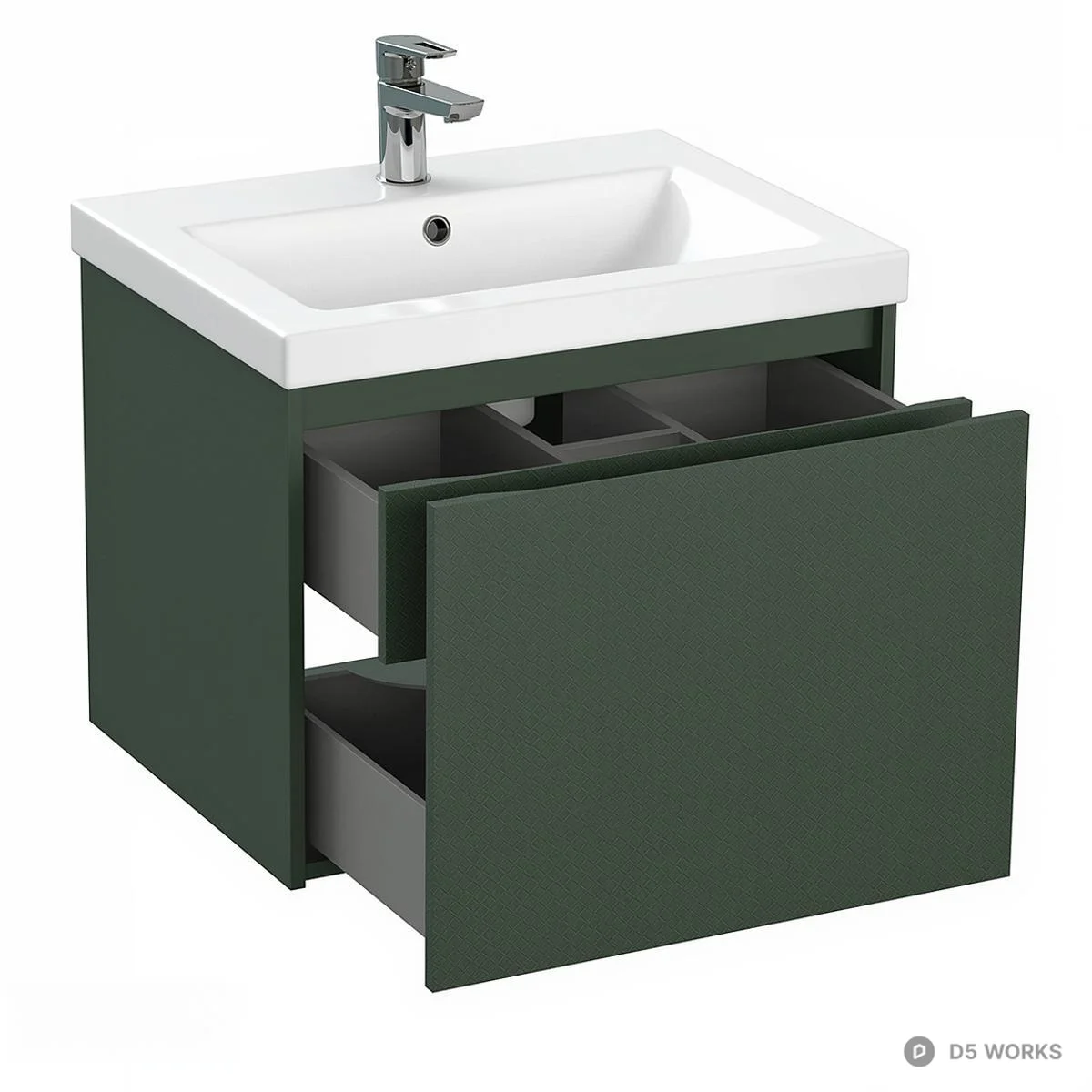 Green Minimalist Bathroom Cabinet 3d model thumbnail 4